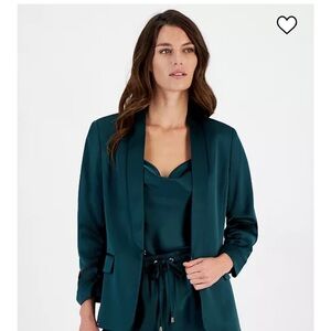 Teal Satin Blazer and Top